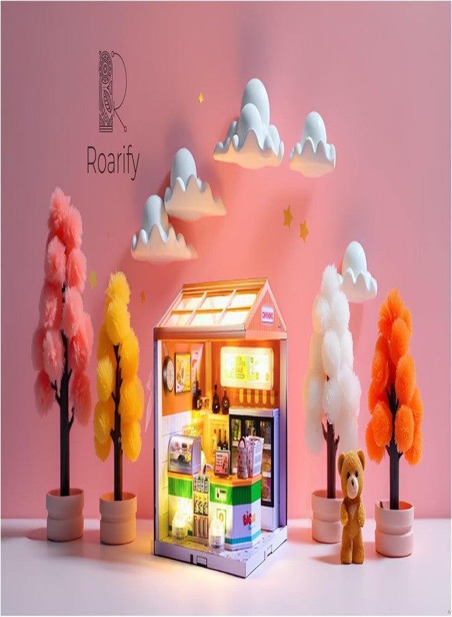 ROARIFY Miniature Convenience Store Playset for Kids - DIY Mini Scene Building Kit with Furniture, Food Models & Accessories - Small Town in Big City - Pretend Toy Café for Boys & Girls (Ages 8+) - Image 2